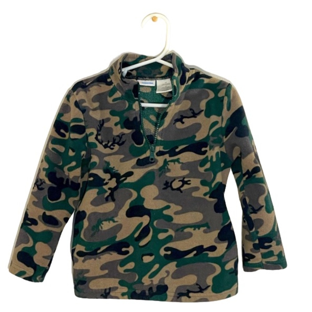 Kid Connection 4T quarter zip pullover camo fleece jacket